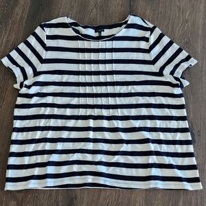 Talbots Sz 3X striped nautical textured scoop neck women’s plus sized blouse